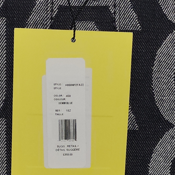 Marc Jacobs Womens The Monogram Denim Large Shoulder Tote Bag Purse Blue Gray - Picture 8 of 12